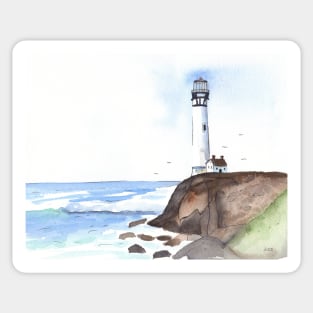 Lighthouse Watercolor and Ink Painting Sticker